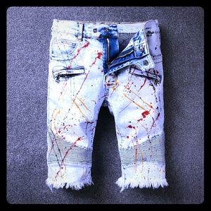 Men short jeans color painted size US 30
